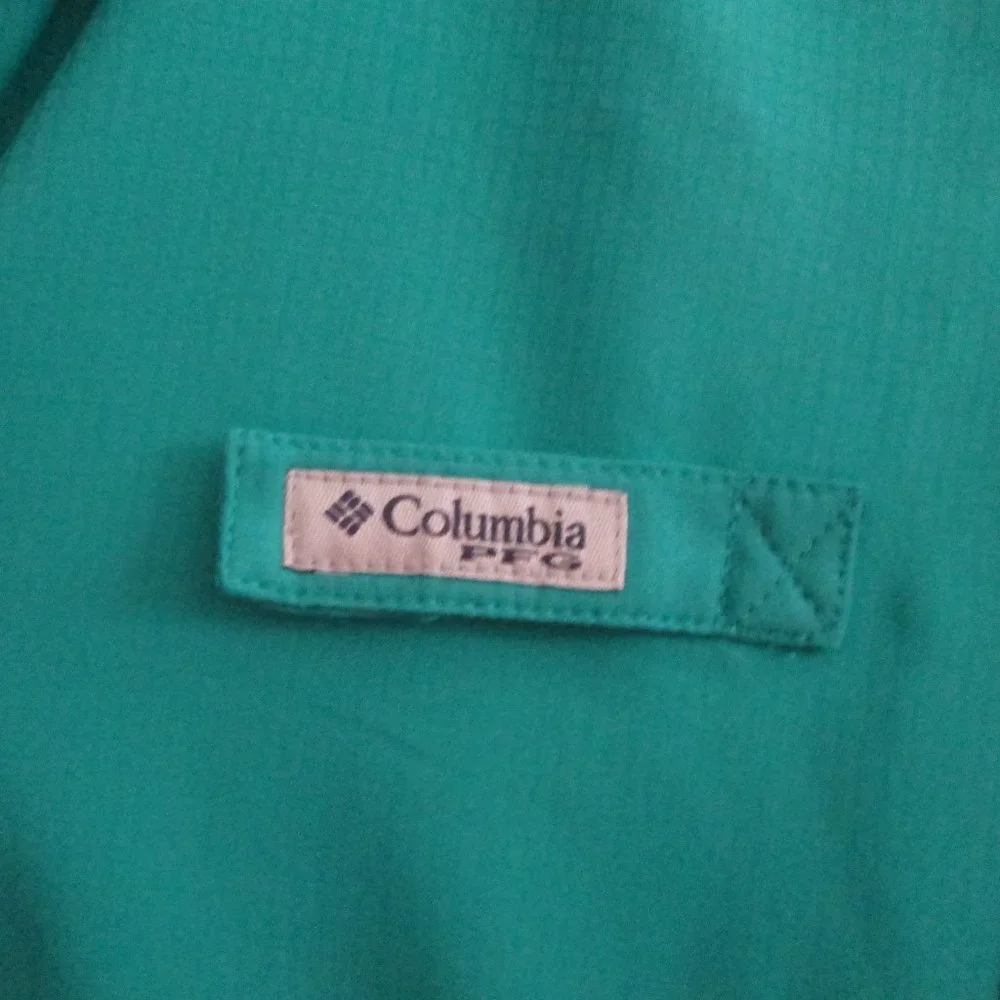 Columbia Womens PFG Sun Protection Green Pleated Long Sleeve Shirt Size … - Picture 7 of 10